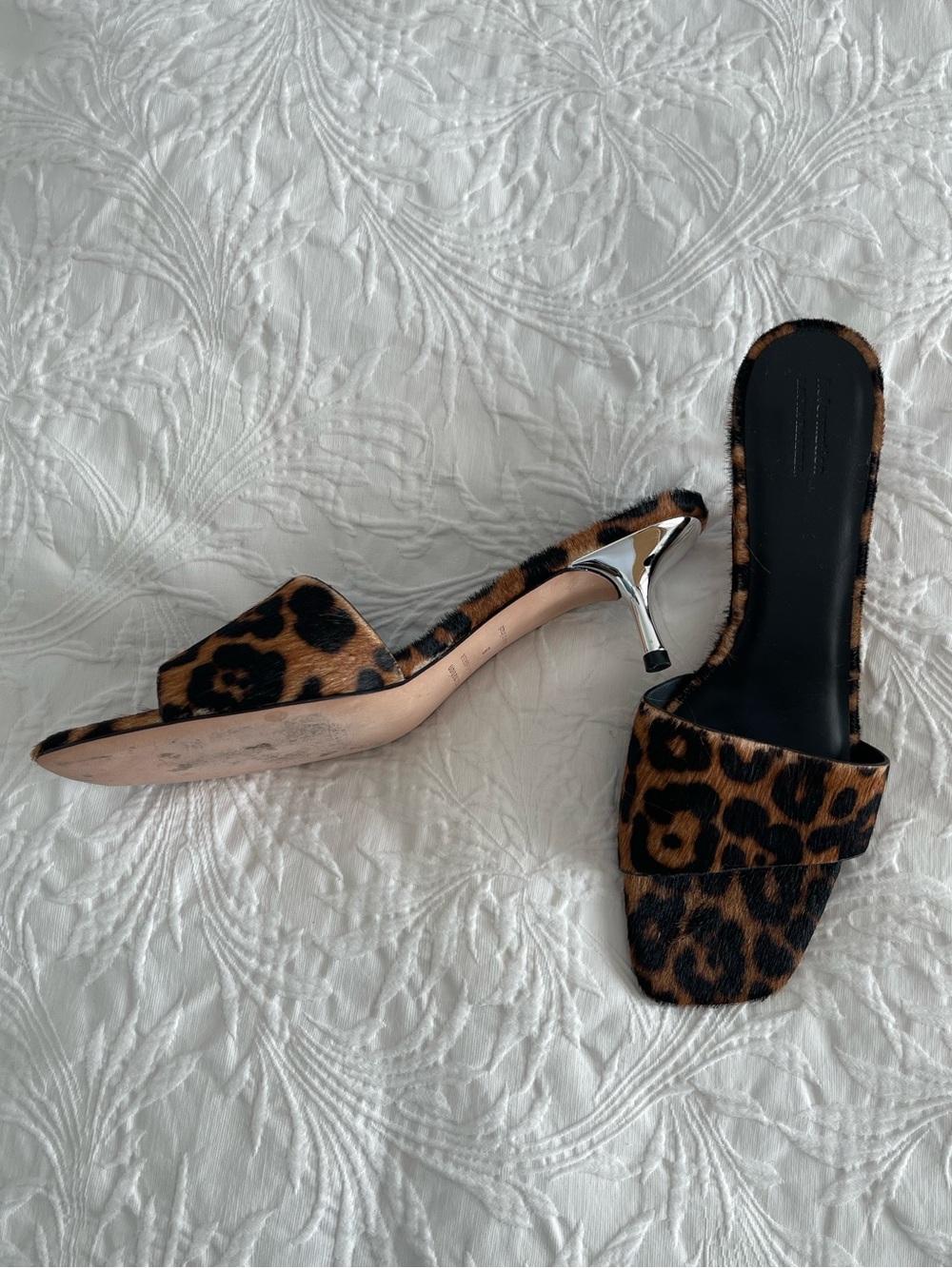 Reformation x Laura Harrier Brown Leopard Print Slide Mules